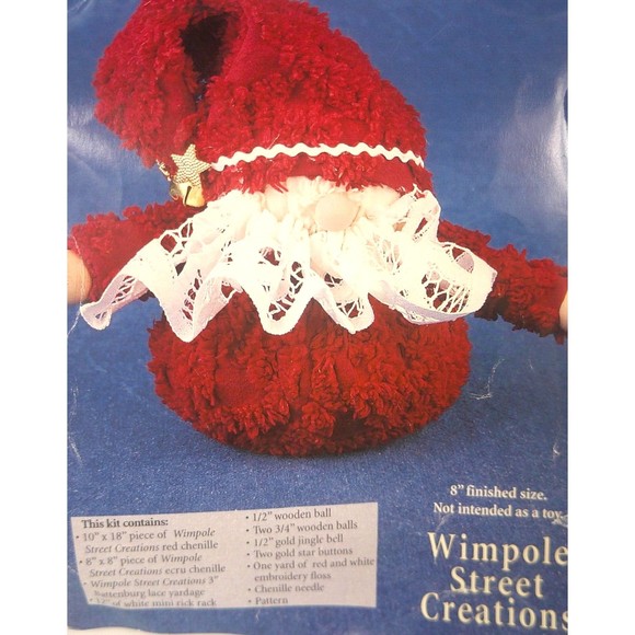 Vintage Wimpole Street Creations Chenille Santa Claus Nicholas Craft Kit 1999 - Picture 2 of 3